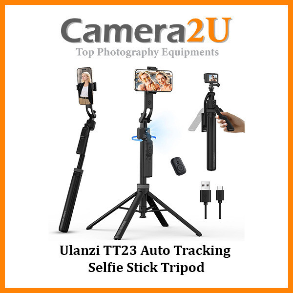 Ulanzi TT23 ไม้เซลฟี่ติดตามอัตโนมัติขาตั้งกล้อง 360 อลูมิเนียมหมุนได้สําหรับสมาร์ทโฟน / กล้องแอคชั่น