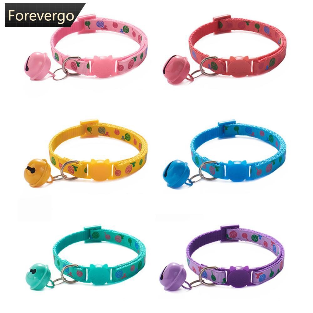 FVG 1 PC ปรับ Breakaway ปลอกคอแมว Bell Rainbow Cat COLLAR สุนัข Lollipop พิมพ์สัตว์เลี้ยงแมวสร้อยคอส