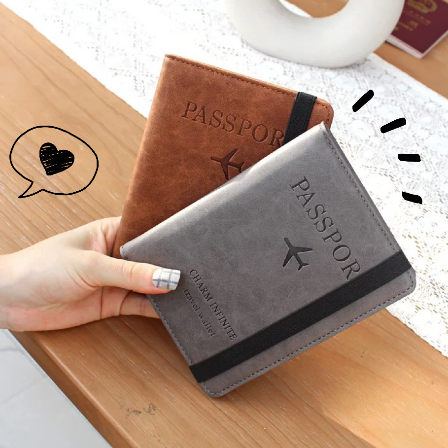 ที่ใส่บัตรประจําตัวหนัง ซองใส่บัตร ปกพาสปอร์ต ฝาครอบหนังสือเดินทาง มีช่องใส่บัตรต่าง พกพาสะดวก Hiday
