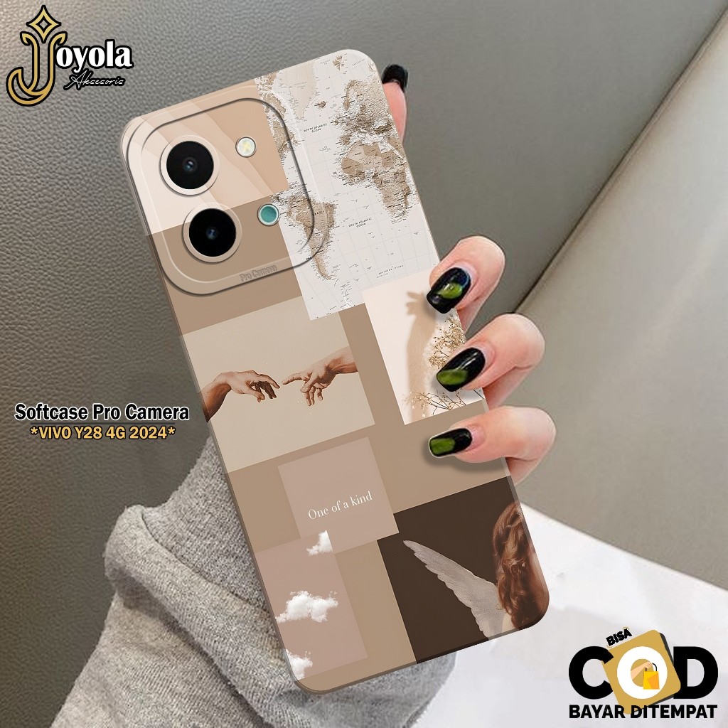 JOYOLA Case VIVO Y28 4G 2024 ล่าสุด - เคสแฟชั่น Aesthetic - Softcase VIVO Y28 4G 2024 - กล้อง Pro - 