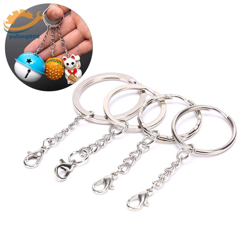 [MR] 10 ชิ้น/เซ็ตพวงกุญแจเงินขัดเงาแหวนแยกพวงกุญแจสั้น DIY ทําพวงกุญแจ TH