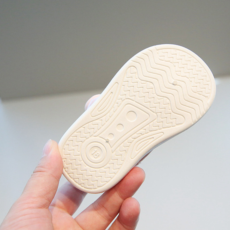 รองเท้าผ้าใบเด็ก สำหรับอายุ 0-5 ปี ลายดอกไม้ สีขาว พร้อมเทคโนโลยีต้านลื่น - รูปที่ 5