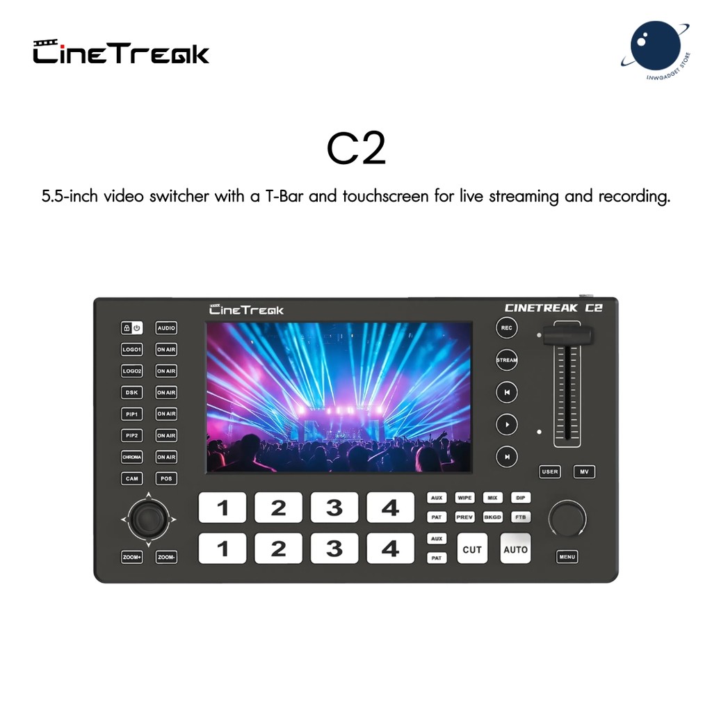CineTreak C2 Video Switcher และ มิกเซอร์วิดีโอ สำหรับ Live Streaming และการผลิตวิดีโอแบบมืออาชีพ ประกันศูนย์ไทย