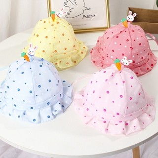 หมวกสำหรับเด็ก หมวกเด็ก ปรับขนาดได้ มีสายรัดคาง มีกระต่ายตัว…