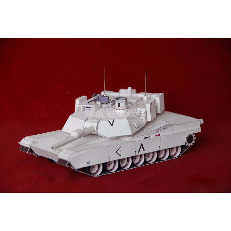 American M1 Abrams กระดาษถังสงครามหลักรุ่น M1A2 M1A1 1: 43 Handmade DIY Assembly