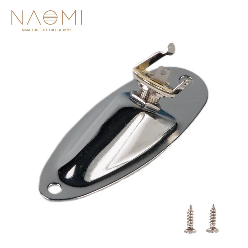 NAOMI Chrome Input Jack Plate สําหรับ Stratocaster ST Electric Guitar Jack Plate ใหม่