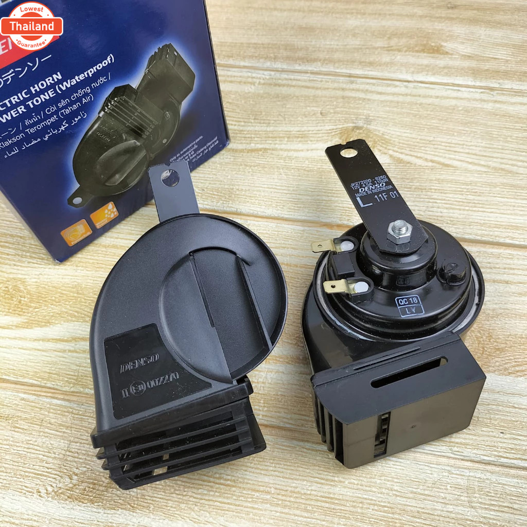 DENSO แตรรถยนต์  แตรหอยโข่งสีดำ  12V.