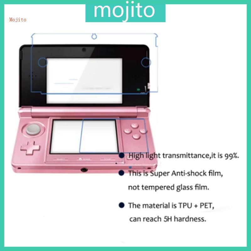 Mojito 2 ชิ้นป้องกันหน้าจอฟิล์มป้องกันการระเบิดสําหรับ 3DS Scratchproof ฟิล์ม Shatterproof