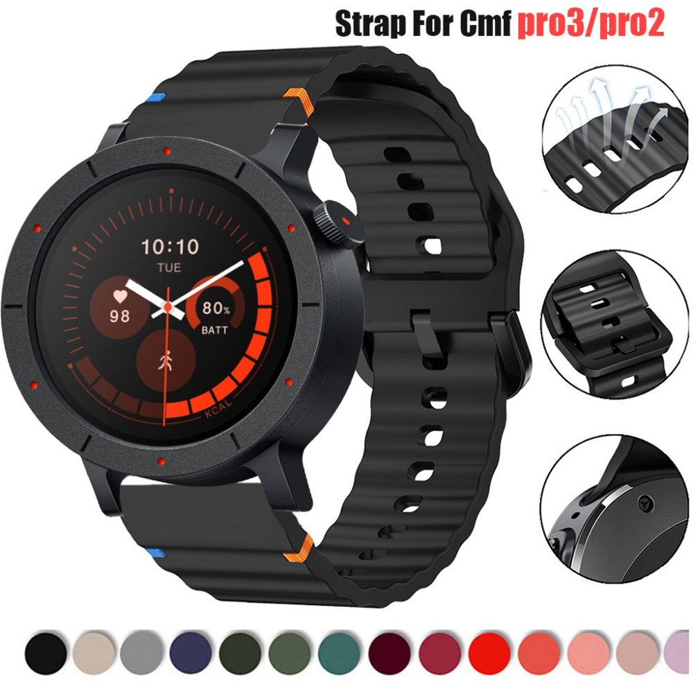 22 มม.20 มม.ซิลิโคนกีฬาสําหรับ CMF WATCH PRO 3 สายรัดข้อมือสําหรับ Cmf นาฬิกา pro2 นาฬิกาสร้อยข้อมือสําหรับผู้หญิง Man