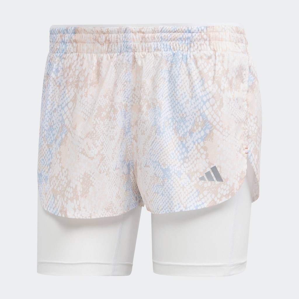 adidas Running Run Fast 2-in-1 Shorts Women White HS8614