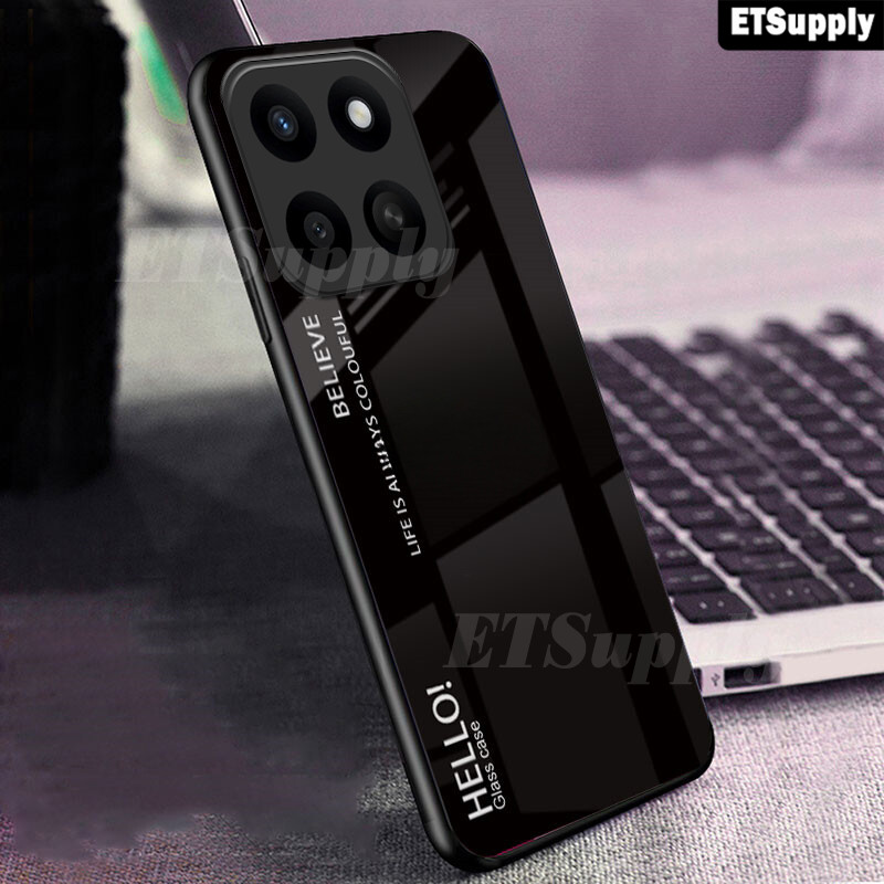 เคสโทรศัพท์ Honor 400 Smart Honor X7D กระจกไล่ระดับสีกระจกนิรภัยป้องกันฮาร์ดปกหลัง Honor X7D Honor 4