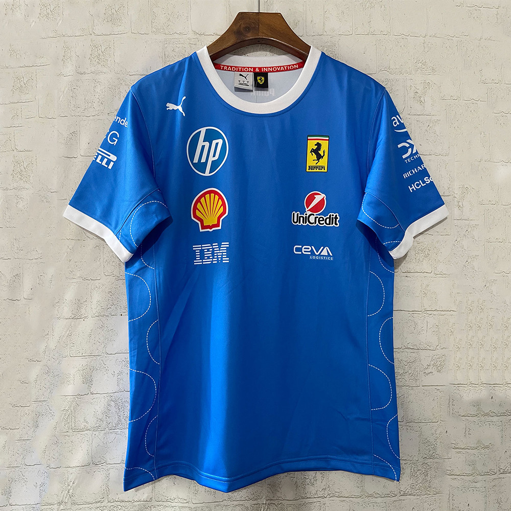 2025 Scuderia Ferrari F1 Team Blue Shirt
