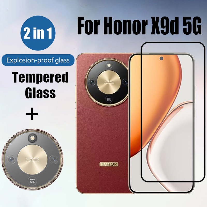 ฟิล์ม Honor X9d 5G 2 in 1 ป้องกันหน้าจอ สำหรับ กระจกนิรภัยสําหรับ สำหรับ Honor X9c X9b x9a X7b X8b X8c X6c X7c X6b X5b Plus 4G HD Anti-impact Glass ฟิล์ม กันรอยหน้าจอ สำหรับ ฟิล์มกระจก & ฟิล์มกล้อง