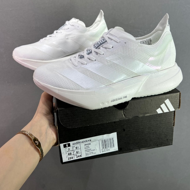 รองเท้าวิ่ง Adizero Adios Pro 4 มีแผ่นคาร์บอน Adizero EVO SL แบบทันสมัย JR6366