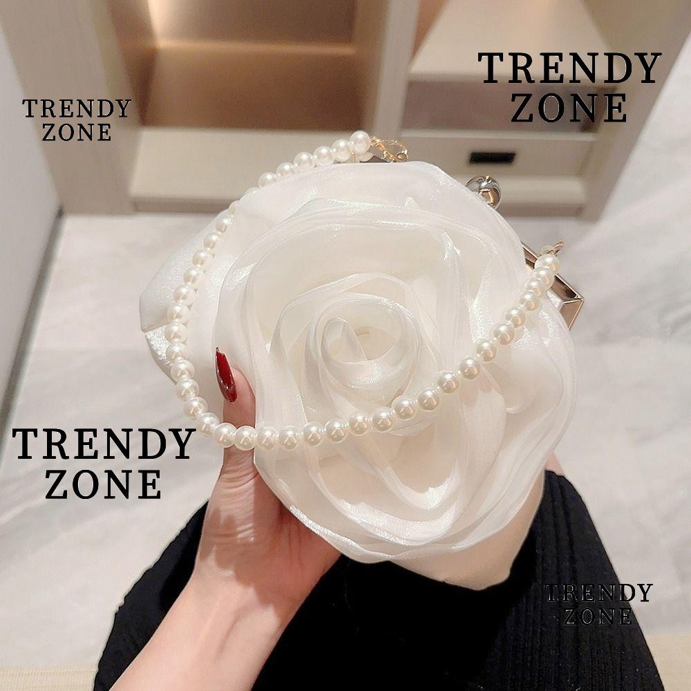 Yzone กระเป๋าราตรี สีขาเห-orohara ดอกไม้ กระเป๋าคลัทช์ สำหรับผู้หญิง