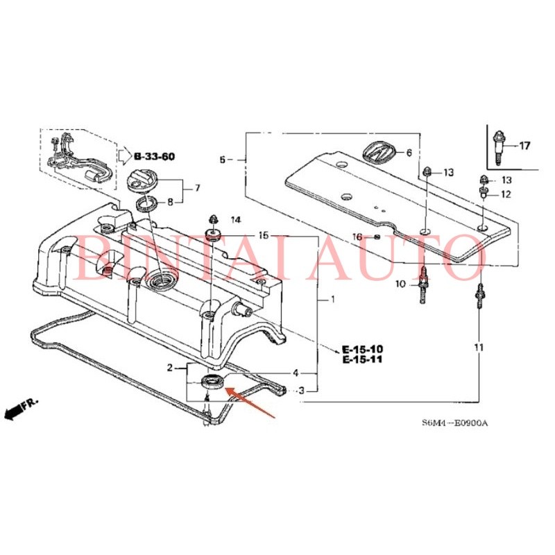 * SDA ACCORD 04 SPARK PLUG TUBE SEAL/ PLUG SEAL CIVIC, CRV, ODYSSEY, STREAM, 12342-P08-004