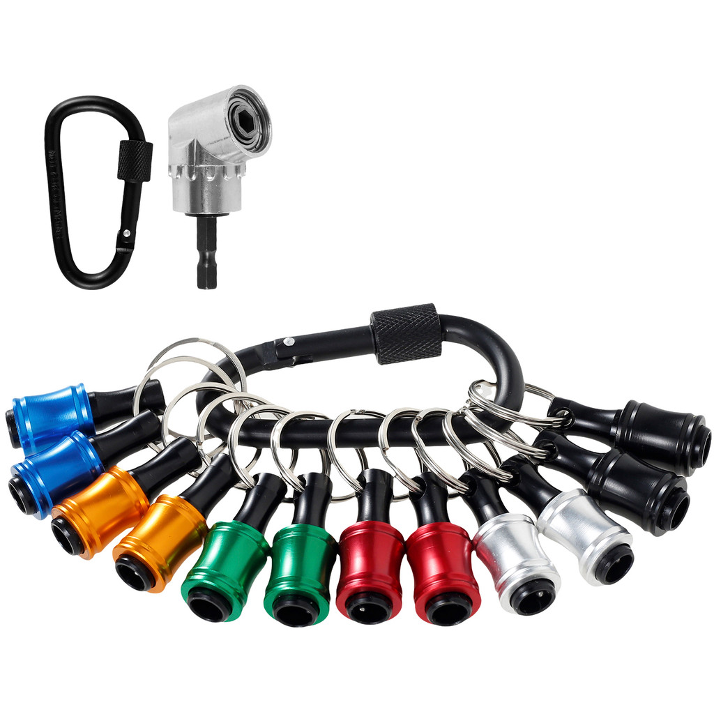 12 ชิ้น 1/4 นิ้ว Hex Shank Bit Holder พร้อม 105° สว่านมุมขวาสิ่งที่แนบมาไขควงเจาะบิตผู้ถือ SHOPTKC7621