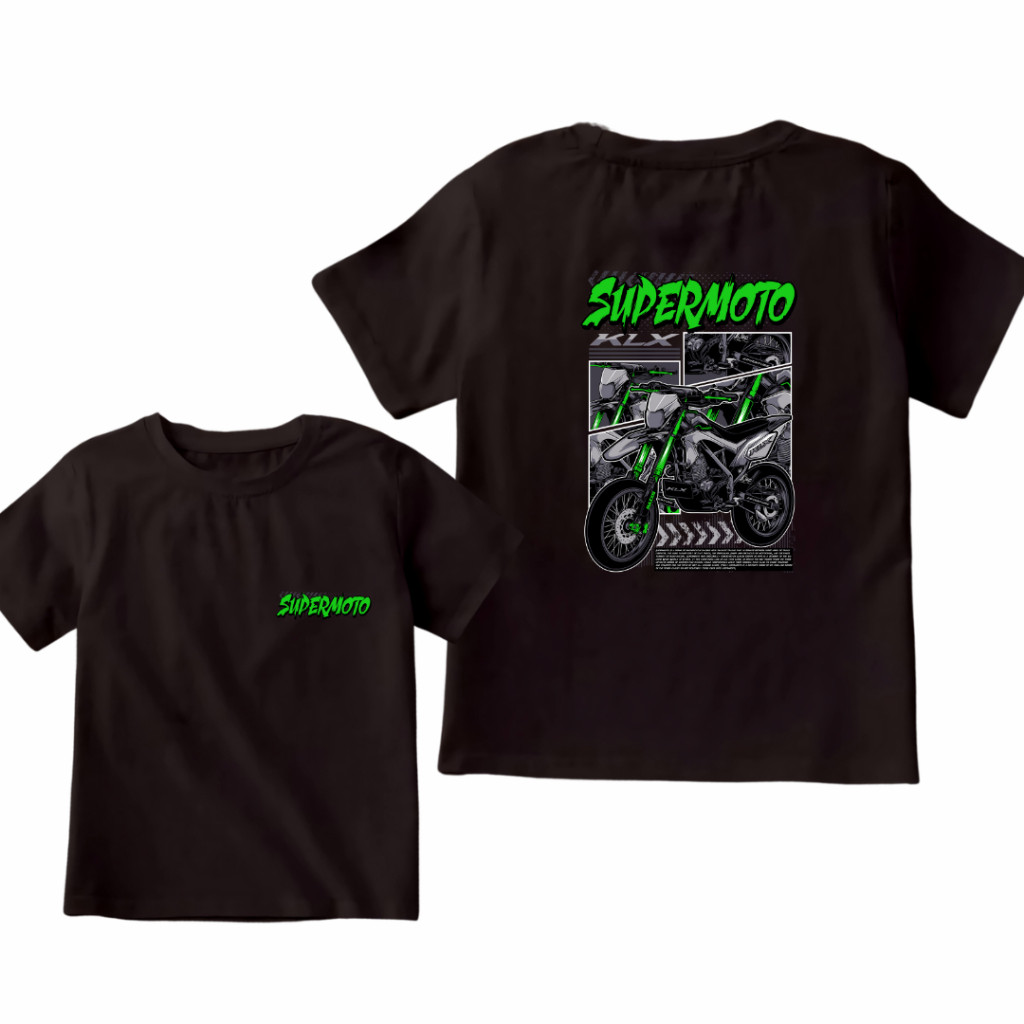 CHILDRENS SHORT-SLEEVED MOTORCYCLE/SUPERMOTO DB/KLX เสื้อยืดฟรี NAME 1-12 ปี - FTW COLLECTION