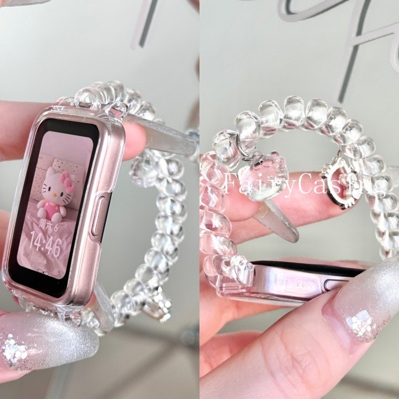 สายรัดเดี่ยวพลาสติกยืดหยุ่นสําหรับ Huawei Band 10 9 8 7 6 Fit3 fit4/4pro สร้อยข้อมือสายรัดข้อมือสําหรับ Honor Band 10 9 Band