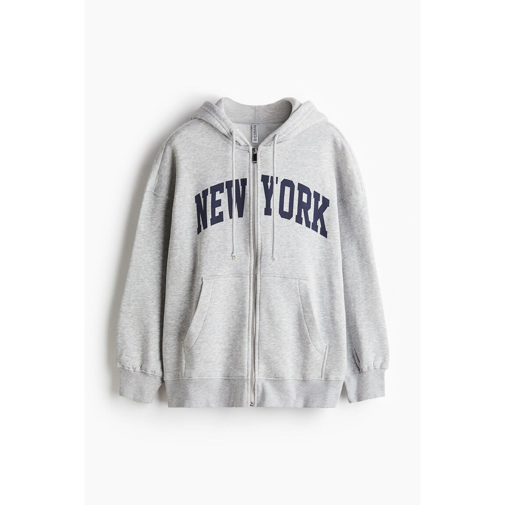 H&M(เอชแอนด์เอ็ม) เสื้อฮู้ดมีซิปทรงโอเวอร์ไซส์ Women Oversized zip-through hoodie 1234775_9