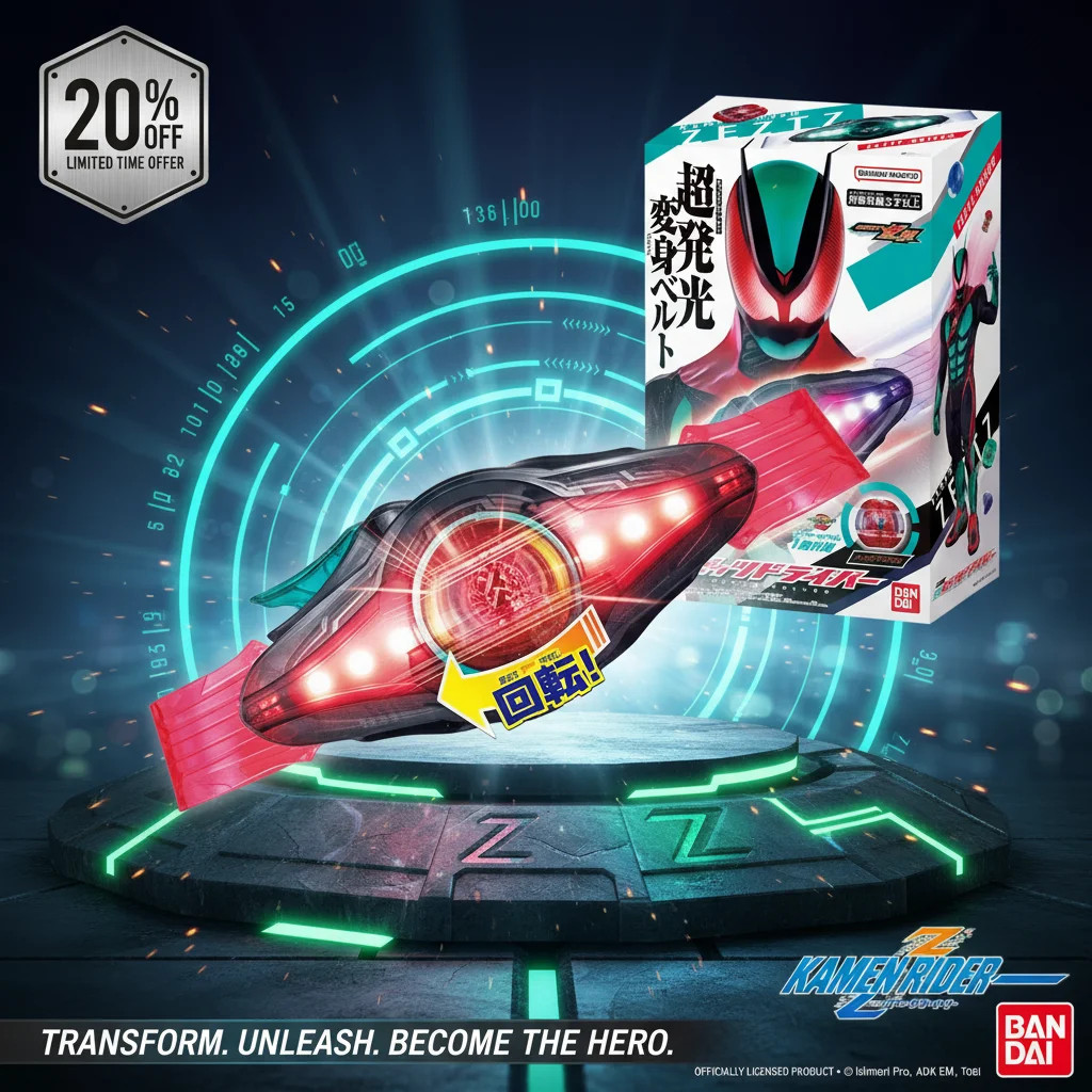 Bandai Kamen Rider ZEZTZ DX Driver เข็มขัดติดตั้งหน้าอกหมุน Impact Capsem อะนิเมะ Transformation ของ