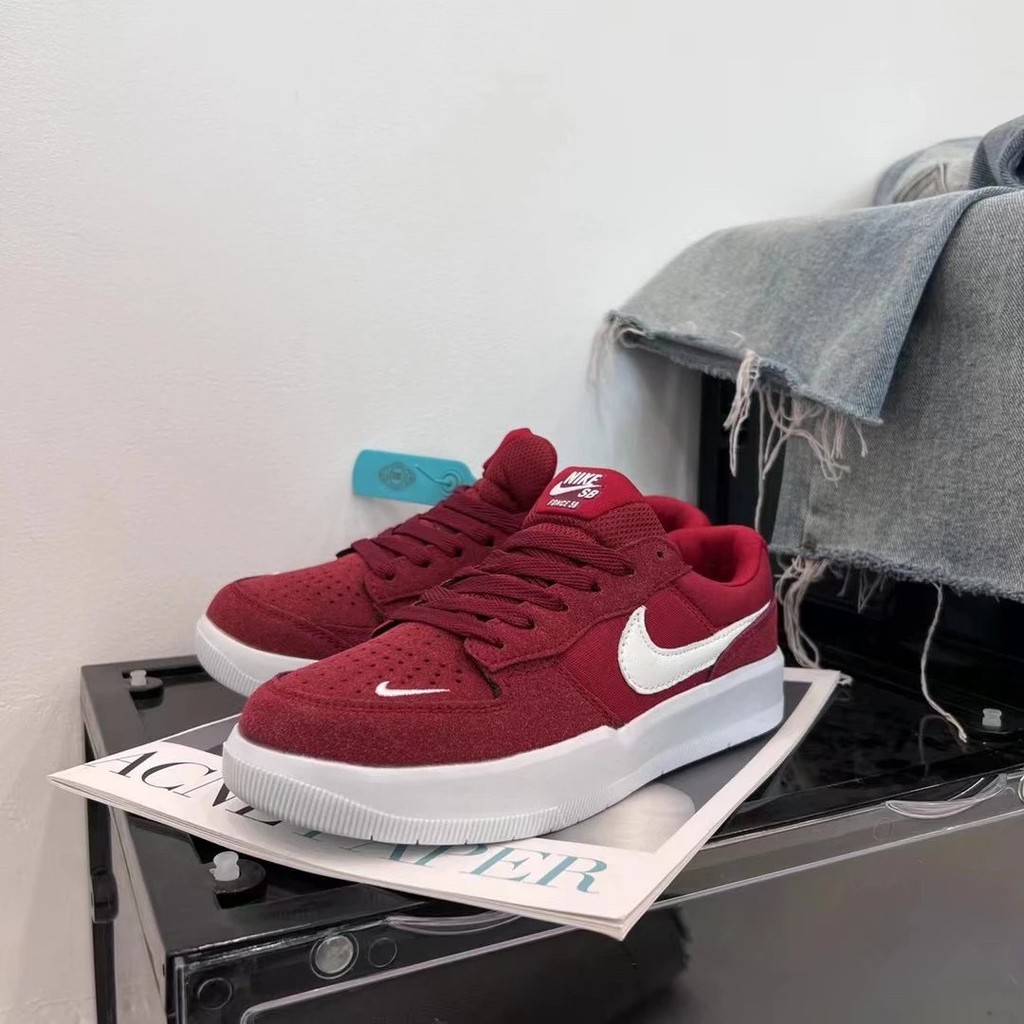 รองเท้าผ้าใบ SB Force 58 Size Number 36-44 Burgundy 78 จัดส่งฟรี