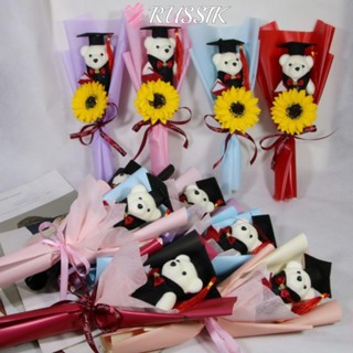 ช่อดอกไม้หมี รูซิค, ช่อดอกไม้ของเล่นตุ๊กตาตกแต่งช่อดอกไม้สัต…