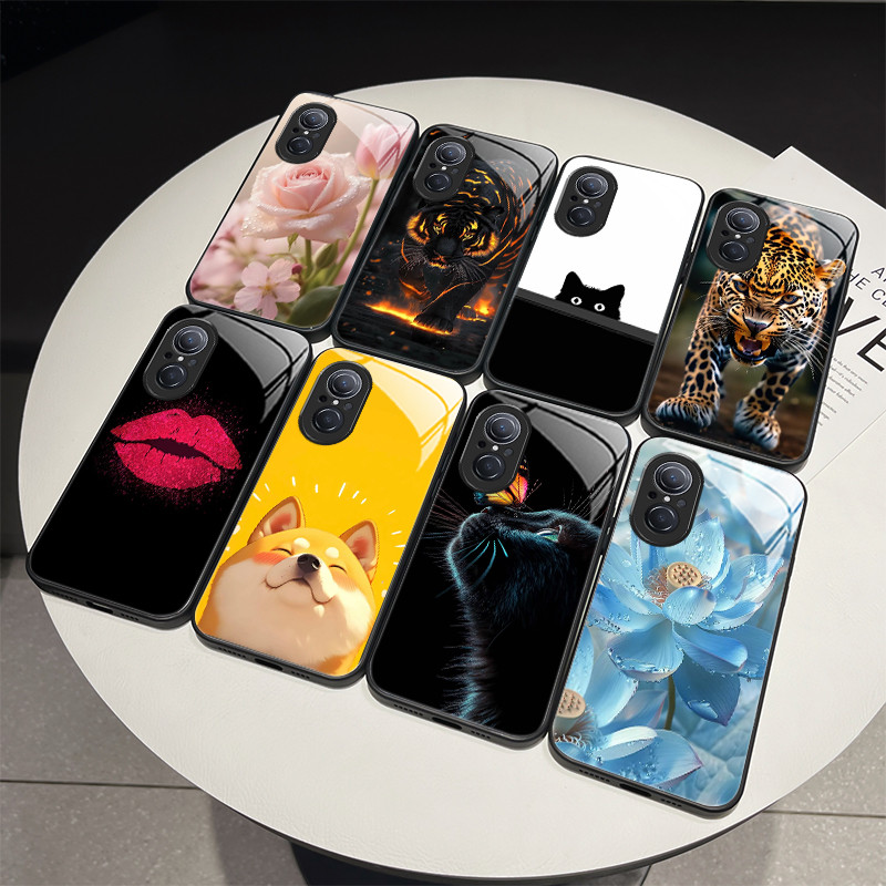 สําหรับ Huawei Nova 9 SE Nova9 NAM-LX9 JLN-LX1 JLN-LX3 ดอกไม้สวยน่ารักแมวสุนัขปลอก Honor 50 SE ออกแบ