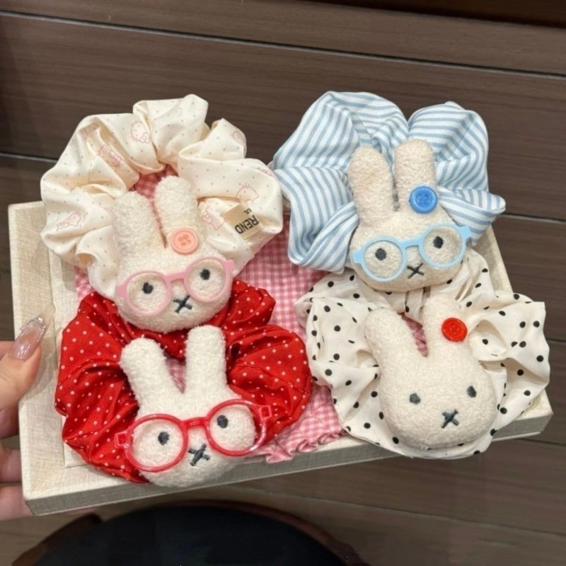 Miffy Scrunchie สไตล์เกาหลี กระต่ายน่ารักสำหรับผูกผมหางม้าสูง