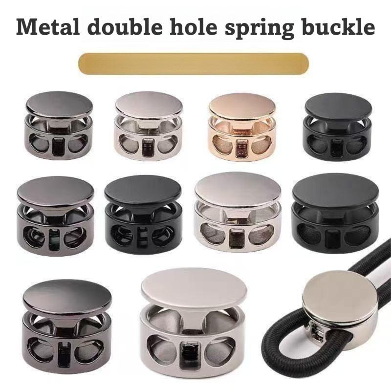 หัวเข็มขัดเชือกโลหะสปริงล็อคหัวเข็มขัดเสื้อผ้าอุปกรณ์ฮาร์ดแวร์สายรัดปรับหัวเข็มขัดกันลื่นทนทานอเนกประสงค์หัวเข็มขัดยึด