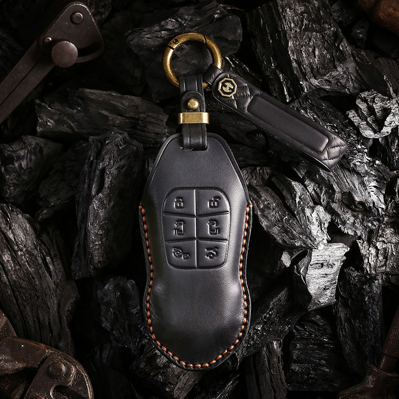 Cowhide หนังกุญแจรถสําหรับ Xpeng X9 G9 MPV พวงกุญแจ Fob อุปกรณ์เสริม
