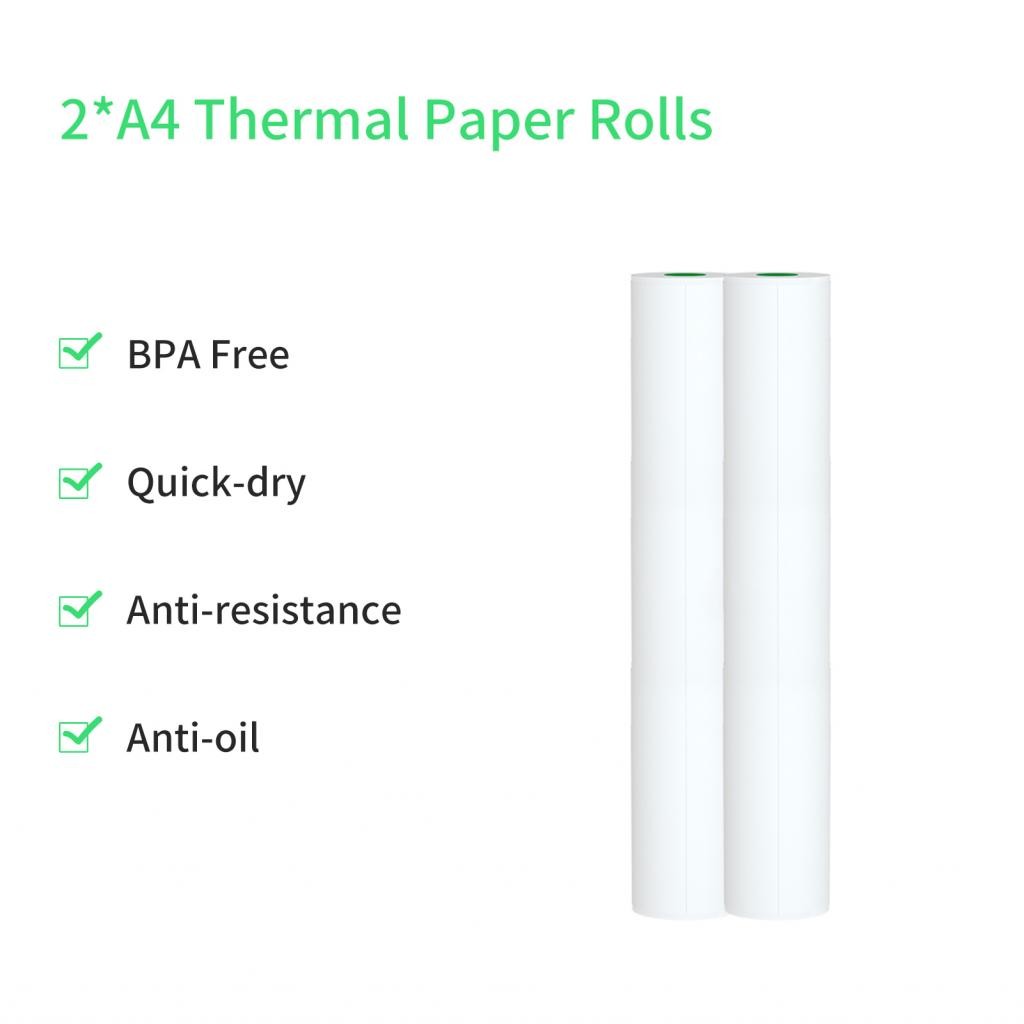 topshowm1-th shuaiguo 2 ม้วนกระดาษความร้อนที่เข้ากันได้กับเครื่องพิมพ์ A40 อย่างรวดเร็วแห้งเหมาะสำหร