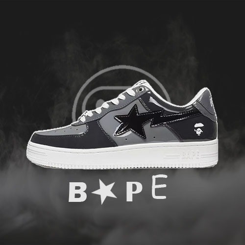 Bape STA COMBO BLACK รองเท้าผ้าใบแฟชั่น Low-Top พรีเมี่ยมสีดํา ET6J