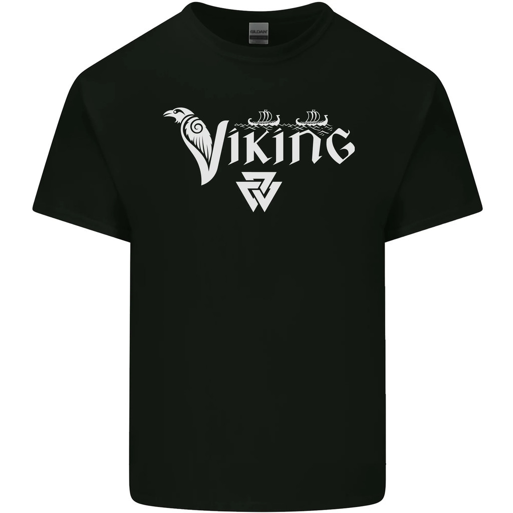 เสื้อยืดโอเวอร์ไซส์2025 Viking Thor Odin Valhalla Nourse Mythology Mens Tshirt TeeS-5XL