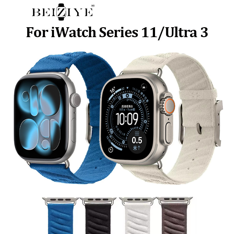สายรัดไนลอนถัก สําหรับ iWatch Series 11 42mm/46mm สร้อยข้อมือ สําหรับ iWatch Ultra 49mm