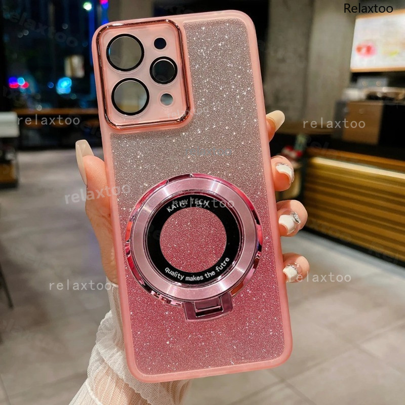 Realme15 Pro Glitter Bling Magnetic Ring Holder Casing For Realme 15 Pro Plus + Pro+ 15Pro+ 15T Real