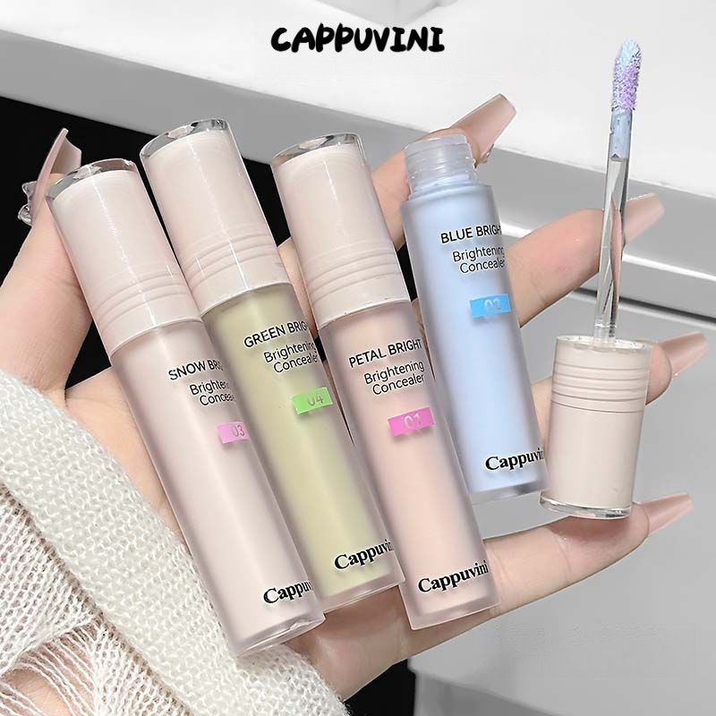 Cappuvini Natural Brightening คอนซีลเลอร์ Moisturizing และ Non Drying คอนซีลเลอร์สําหรับ Dark Eyes สไตล์เกาหลี Moisturizing และ Oil Control คอนซีลเลอร์