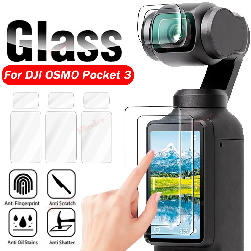 1-3 ชุดกระจกนิรภัย Flim สําหรับ DJI OSMO Pocket 4 3 ป้องกันหน้าจอสําหรับ Pocket3 pocket4 Anti-Scratch เลนส์ฟิล์มฝาครอบป้องกันสําหรับ DJIPocket3 DJIPocket4 อุปกรณ์เสริมกล้อง
