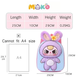 กระเป๋านักเรียนอนุบาล กระเป๋าเป้เด็ก การ์ตูนน่ารัก 3D กันน้ำ น้ำหนักเบา ป้องกันหลัง Baby Three พร้อมส่ง MOKO