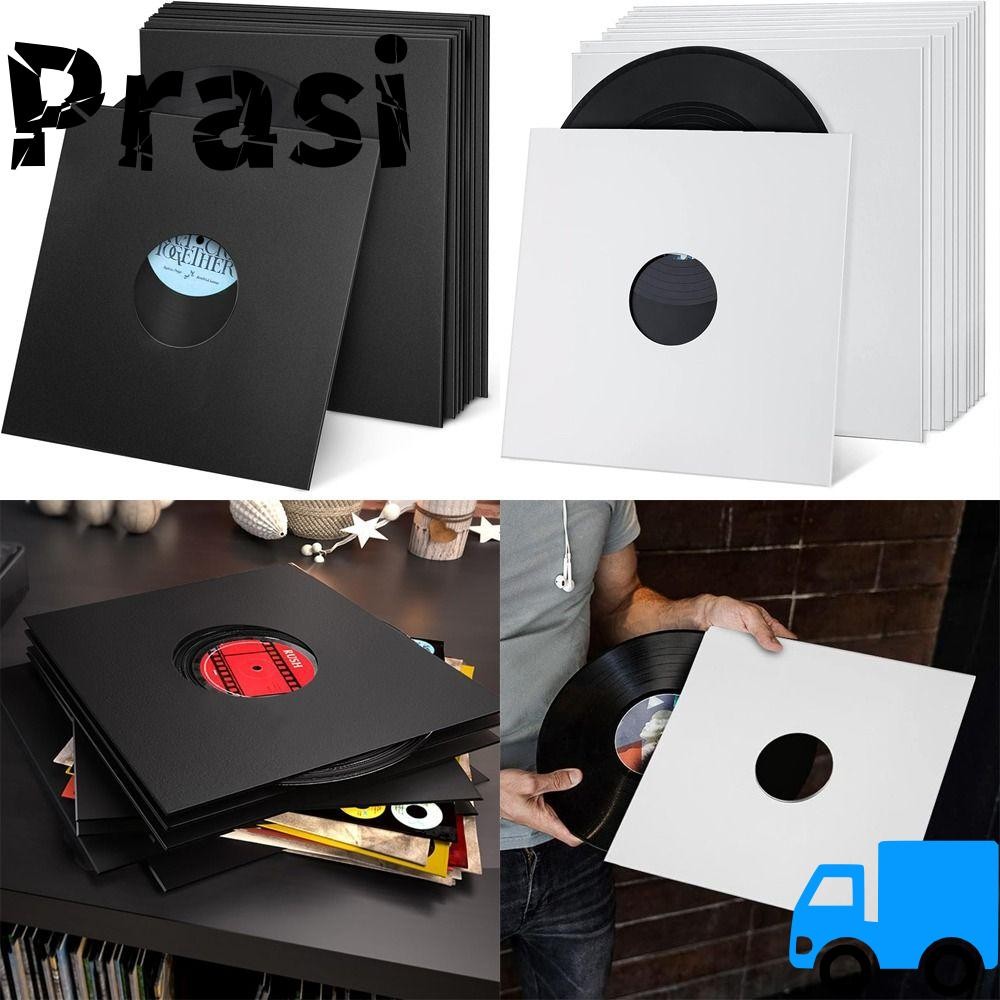PRASI Vinyl Records Sleeve, Kraft Paper Reusable LP Vinyl Record Sleeves, 7/10 นิ้ว Square Outer Rec