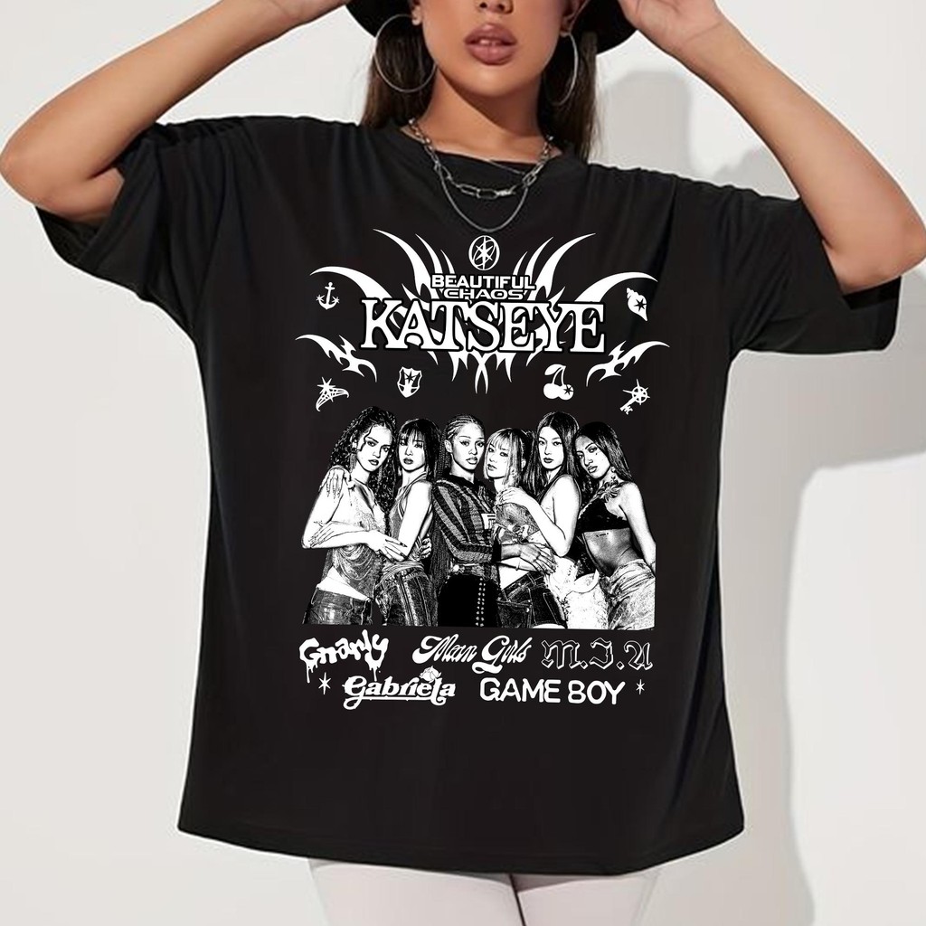 เสื้อยืด Retro Katseye Beautiful Chaos Tracklist S-5xl เสื้อสเวตเตอร์ Gabriela Shirt Katseye Members