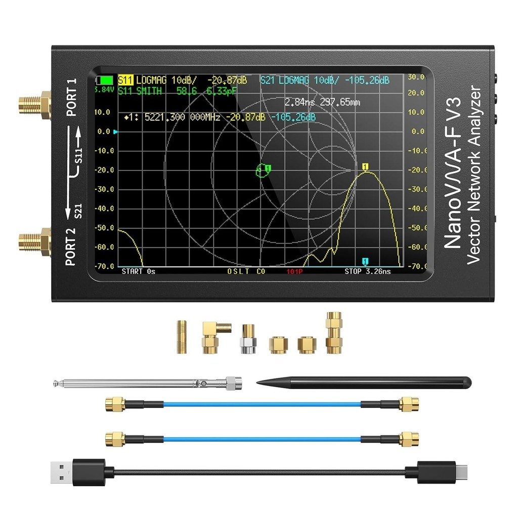 Seesii NanoVNA-F Vector Network Analyzer 1MHz-6GHz 4.3 นิ้ว HF VHF UHF VNA เครื่องวิเคราะห์เสาอากาศ,