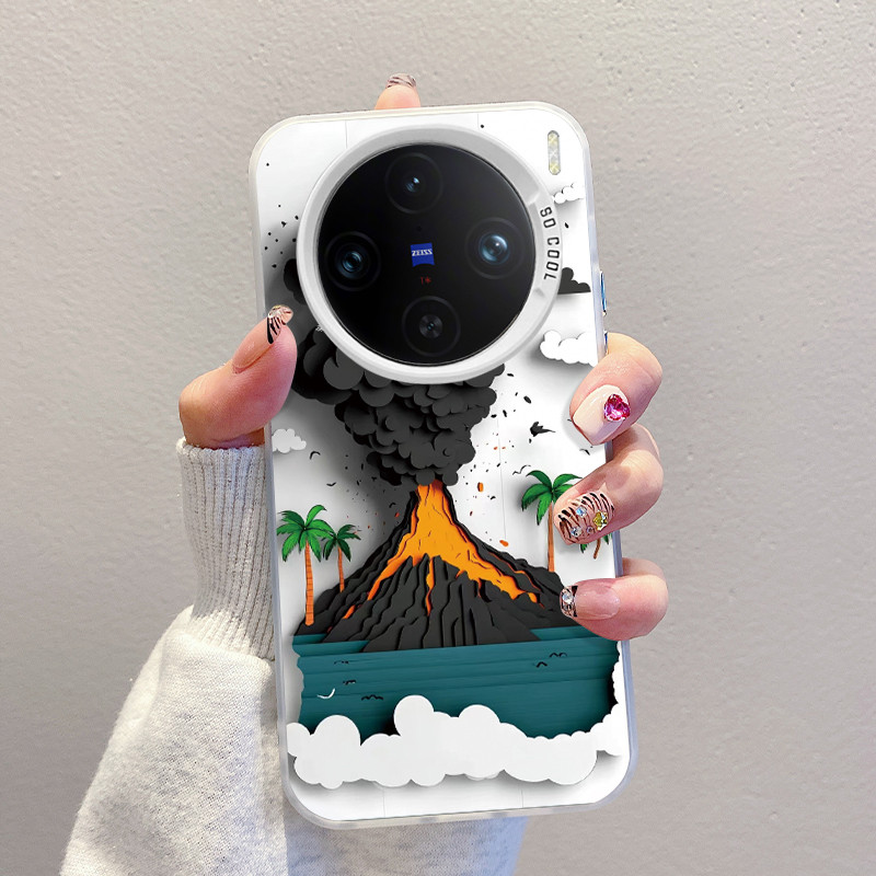 Volcanic Eruption เหมาะสําหรับ iqooneo10 เคสโทรศัพท์สไตล์ใหม่ vivox200pro ชุด iqoo13 สนุก s20 ขั้นสู