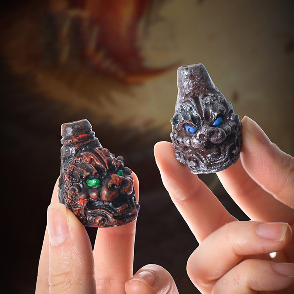 ฮาโลวีน Aztec Death นกหวีดสยองขวัญ Prank Stuff Clay น่ากลัว Death นกหวีดสําหรับผจญภัยกลางแจ้ง dadwen