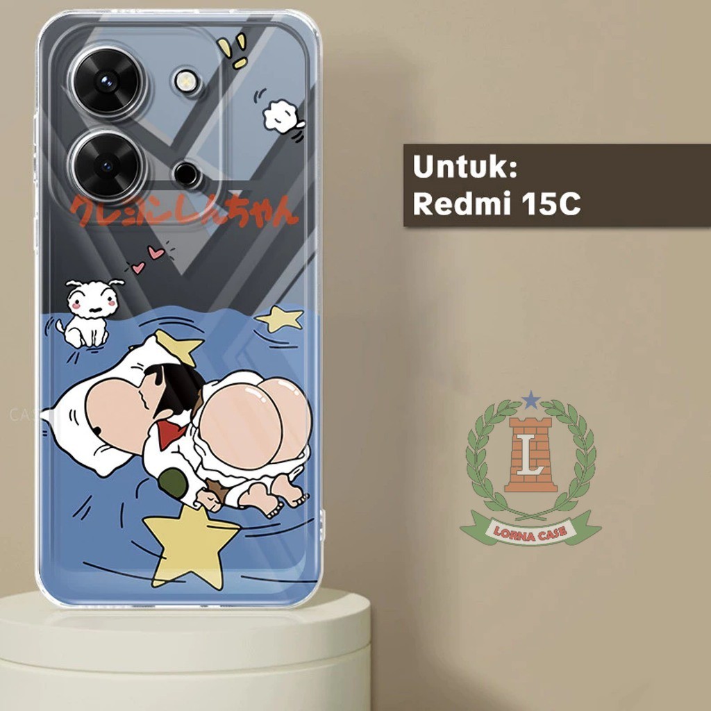 พรีเมี่ยม GLOSSY CLEARCASE เข็มทิศนุ่มสําหรับ REDMI 15C และ POCO C85 4G / 5G MOTIF PNG-CRSC-6