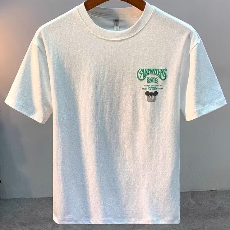 2025 NEW 20252025 Summer New Short Sleeve T-Shirt Men's Slim Fit Half Sleeve Bear Print Fashion Casu