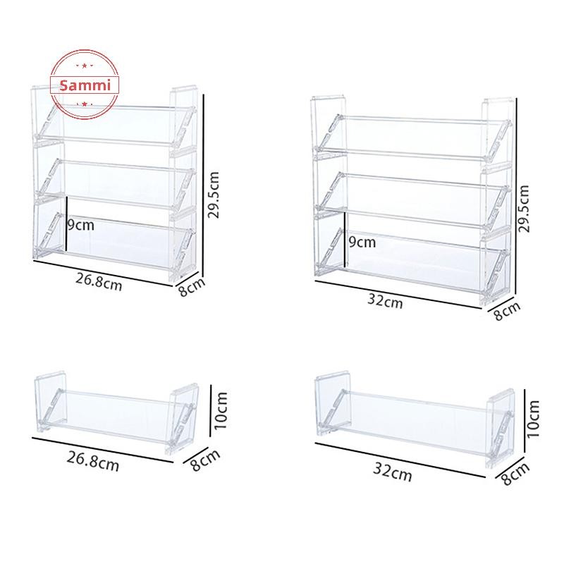 Sammi 3 ชั้นอะคริลิคเครื่องสําอางชั้นวางอายแชโดว์อเนกประสงค์ถาด Blush ชั้นวางของ Creative Desktop ของเล่น Sundries Organizer TH - รูปที่ 3