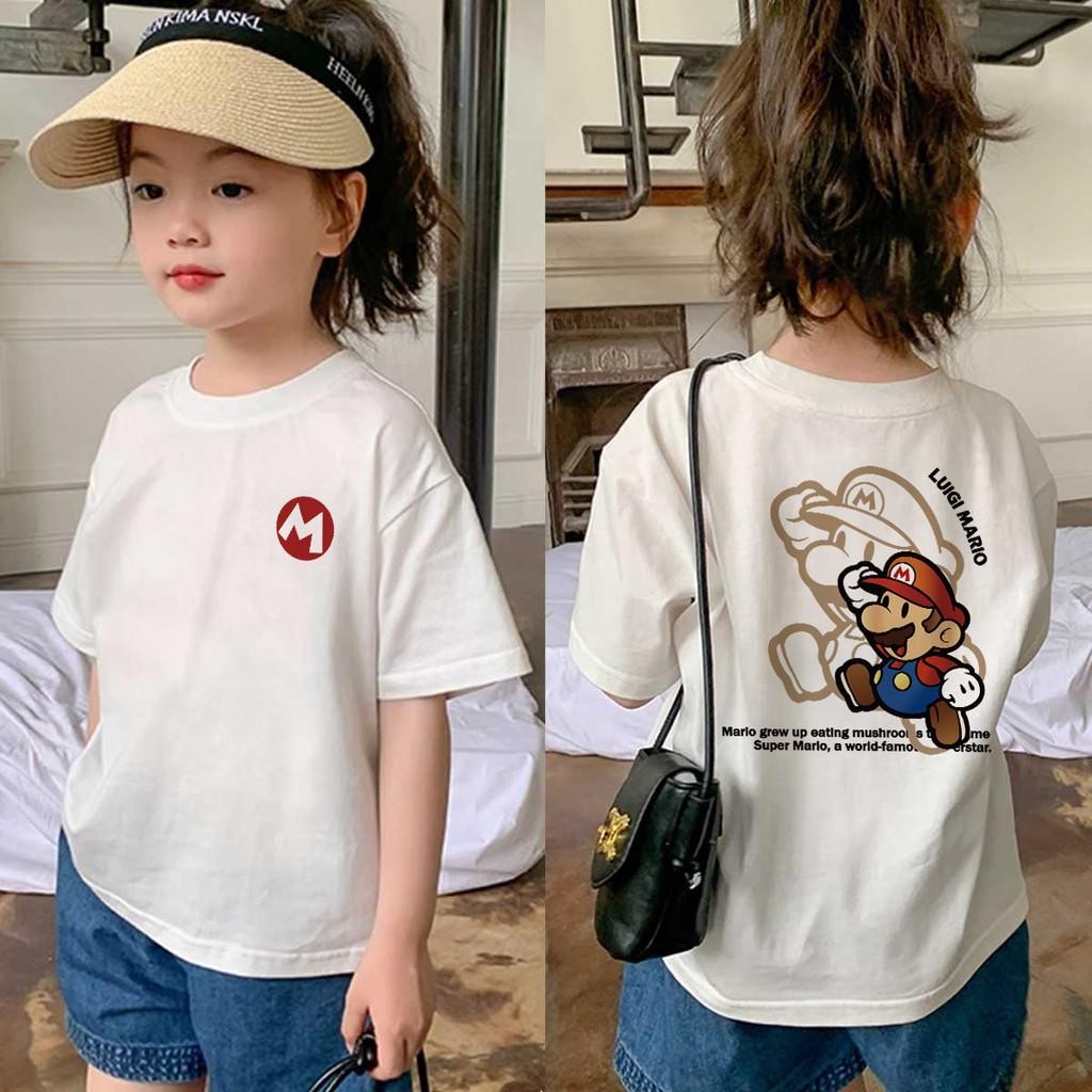(ผ้าฝ้าย 100%)COD  เสื้อยืดเด็ก พิมพ์ลายการ์ตูนน่ารัก เสื้อยืดคอกลม เหมาะสำหรับเด็กอายุ 6-13 ปี Cotton 100 % K120