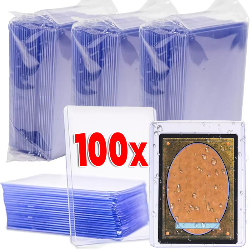 20/50/100 ชิ้น 100×75 มิลลิเมตรการ์ดแขนป้องกัน,พรีเมี่ยมพีวีซีใสและสีฟ้า,กันน้ํากันฝุ่นสําหรับเล่นเกม/อะนิเมะ/ดาวการ์ดคอลเลกชัน,การออกแบบมุมโค้งมน