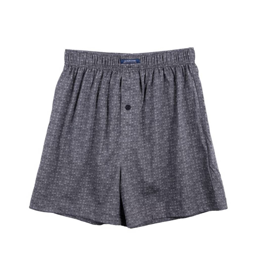 [ NEW ITEM ] ARROW BOXER SHORTS กางเกงบ๊อกเซอร์ชาย พิมพ์ลาย สีเทา  MXWX120